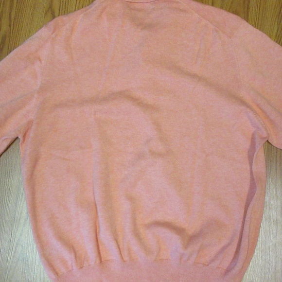 BROOKS BROTHERS 100% COTTON POLO SWEATER PEACH - Picture 3 of 3
